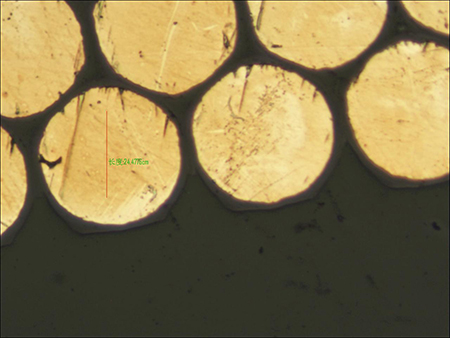 金相显微镜下的线束端子